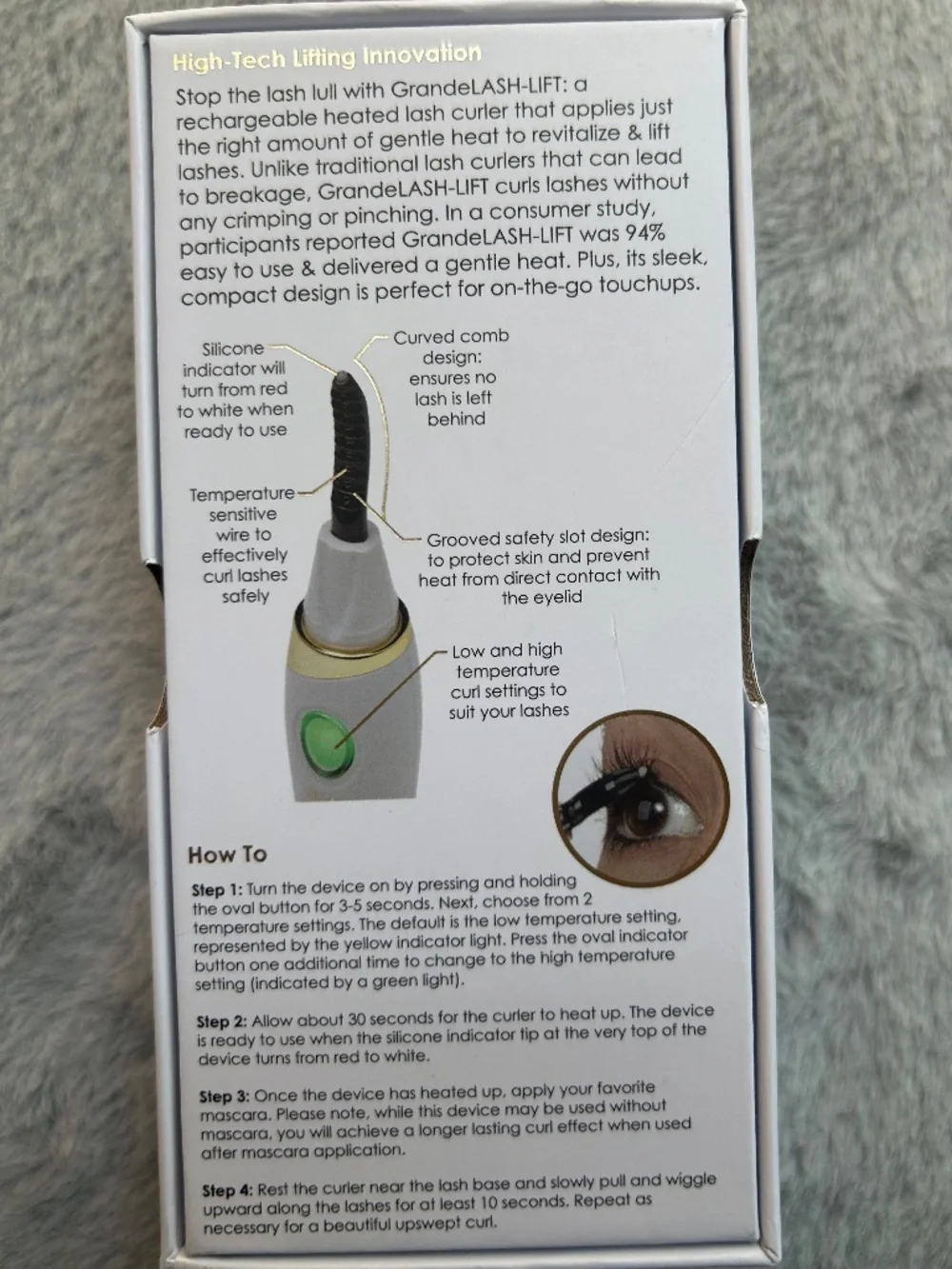 GRANDE COSMETICS Lash Lift Heated Curler NIB